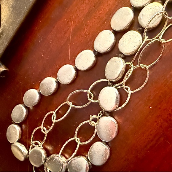 PRICE DROP TODAY! Two absolutely show stopping Silver Necklaces, both 18” long!! - Picture 1 of 14